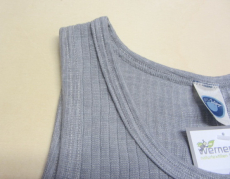 Cosilana Unterhemd ohne Arm, 45% Bio-Baumwolle, 35% Bio-Wolle und 20% Seide, grau