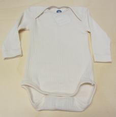 Cosilana Body langarm, 45% Bio-Baumwolle, 35% Bio-Wolle und 20% Seide, natur