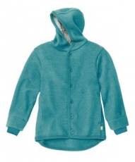 Disana Walk-Jacke mit Kapuze u. Armbndchen, 100% Bio-Wolle (kbT), lagoon