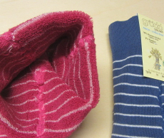 Grödo Frottee-Baby-Strumpfhose, 98% Bio-Baumwolle (kbA) u. 2% Elasthan, pink-weiß (nur pink-weiß)