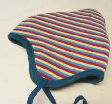 Wende-Mütze PICKAPOOH-Flora-Wollfleece-Baumwollfutter, 100% Bio-Wolle (kbT) u. 100% Bio-Baumwolle, petrol