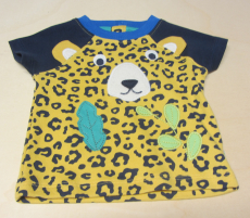 Frugi Shirt kurzarm kurz, 100% Bio-Baumwolle (kbA), gelb Leopard