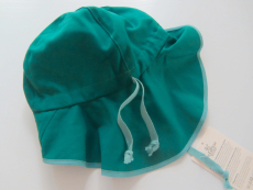 Mütze mit Schild und Nackenschutz PICKAPOOH-Feuerwehr UV80, 100% Bio-Baumwolle (kbA), petrol