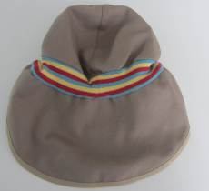 Mütze mit Schild und Nackenschutz PICKAPOOH-Tim Strick UV 40, 100% Bio-Baumwolle (kbA), taupe