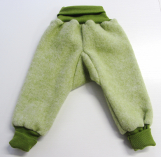 Cosilana Baby-Hose lang, 100% Bio-Wollfleece (kbT), grn