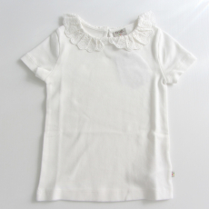 Frugi Shirt kurzarm, 100% Bio-Baumwolle (kbA), wei Spitzenkragen