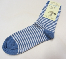 Grdo Kinder Socken, 98 % Bio-Baumwolle (kbA) u. 2% Elasthan, jeans-natur geringelt