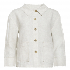 Livingcrafts Damen Leinen Jacke , 100% Natur-Leinen, natur