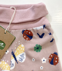 Walkiddy Baumwoll-Baby-Halbhose mit Nabelbund, 95% Bio-Baumwolle (kbA), 5% Elasthan, rosa-Tiermuster