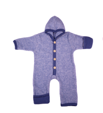 Cosilana Overall mit Kapuze, 60% Bio-Wolle(kbT) u. 40% Bio-Baumwolle(kbA), marine-melange