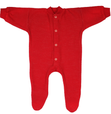 Cosilana Overall mit Fu�, 100% Bio-Wollfrottee (kbT), rot