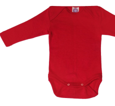 Cosilana Body langarm, 70% Bio-Wolle (kbT) und 30% Seide, rot