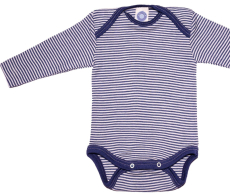 Cosilana Body langarm, 70% Bio-Wolle (kbT) und 30% Seide, marine-natur