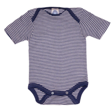 Cosilana Body kurzarm, 70% Bio-Wolle (kbT) und 30% Seide, marine-natur