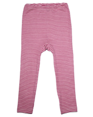 Cosilana Kinder-Leggings, 70% Bio-Wolle (kbT) und Seide, pink-natur-ringel