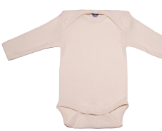 Cosilana Body langarm, 45% Bio-Baumwolle, 35% Bio-Wolle und 20% Seide, natur