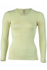 Engel Damen-Hemd langarm, 70% Bio Wolle (kbT) und Seide,  natur