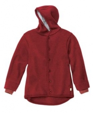 Disana Walk-Jacke mit Kapuze u. Armbndchen, 100% Bio-Wolle (kbT), bordeaux