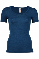 Engel Damen-Shirt kurzarm, 100% Bio-Wolle (kbT), saphir