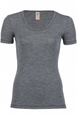Engel Damen-Shirt kurzarm, 100% Bio-Wolle (kbT), schiefer