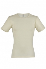 Engel Herren-Shirt kurzarm, 70% Bio-Wolle(kbT) u. Seide, natur