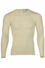 Engel Herren-Shirt langarm, 70% Bio-Wolle (kbT) u. Seide, natur