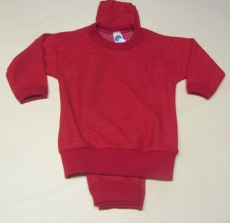 Cosilana-Frottee-Schlafanzug zweiteilig, 100% Bio-Wolle (kbT), rot