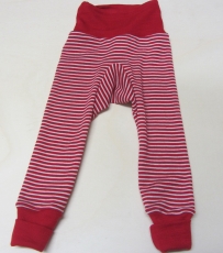 Cosilana Baby-Legging, 70% Bio-Wolle (kbT) und Seide, rot geringelt