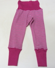 Cosilana Baby-Legging, 70% Bio-Wolle (kbT) und Seide, pink geringelt