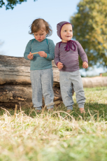 Engel Baby-Hose mit Nabelbund, 70% Bio-Schur-Wolle (kbT) und Seide, hellgrau melange