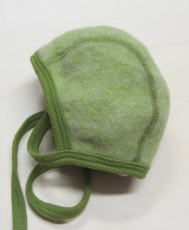 Cosilana Baby-H�ubchen, 60% Bio-Wollfleece (kbT) u. 40% Bio-Baumwolle(kbA), gr�n melange