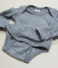 Engel Body langarm, 70% Bio-Wolle (kbT) und 30% Seide, hellgrau melange