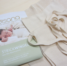 Disana Strickbindewindeln, 100% Bio-Baumwolle (kbA), natur, 5er Pack