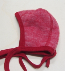 Cosilana Baby-H�ubchen, 100% Bio-Wollfleece (kbT),  rot melange