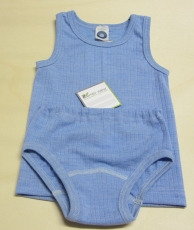 Cosilana Unterhemd ohne Arm, 45% Bio-Baumwolle, 35% Bio-Wolle und 20% Seide, blau