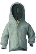 Engel Baby-Jacke mit Kapuze, 100% Bio-Wollfleece (kbT), hellgrau melange