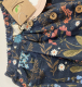 Walkiddy Musselin Rock, 90% Bio-Baumwolle (kbA) 10% Hanf, marine Blumenmuster