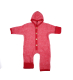 Cosilana Overall mit Kapuze, 60% Bio-Wolle(kbT) u. 40% Bio-Baumwolle(kbA), rot-melange