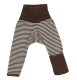 Cosilana Baby-Leggings m. Kratzschutz, 70% Bio-Wolle (kbT) und Seide, braun-natur-ringel