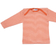 Cosilana Baby-Schlupfhemd langarm, 70% Bio-Wolle (kbT) und Seide, orange-natur ringel