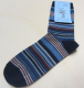 Grödo Socken, 75% Bio-Wolle(kbT), 23% Bio-Baumwolle(kbA) u. 2% Elasthan, blau bunt