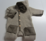 Cosilana Overall mit Kapuze, 60% Bio-Wolle(kbT) u. 40% Bio-Baumwoll-Fleece (kbA), latte macchiatio