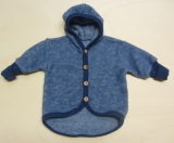 Cosilana Baby-Jacke mit Kapuze, 60% Bio-Wolle(kbT) u. 40% Bio-Baumwolle (kbA), marine-melange