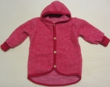 Cosilana Baby-Jacke mit Kapuze, 60% Bio-Wolle(kbT) u. 40% Bio-Baumwolle (kbA), rot-melange