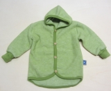Cosilana Baby-Jacke mit Kapuze, 60% Bio-Wolle(kbT) u. 40% Bio-Baumwolle (kbA), grün-melange