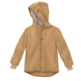 Disana Walk-Jacke mit Kapuze u. Armbndchen, 100% Bio-Wolle (kbT), karamell
