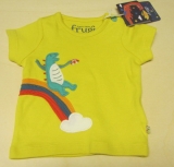 Frugi Shirt kurzarm, 100% Bio-Baumwolle (kbA),  gelb Dino