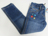 Frugi-Mädchen-Schlupf-Jeans, 98% Bio-Baumwolle (kbA) 2% Elasthan, mit Stickerei