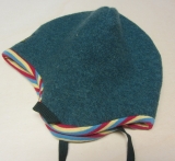 Wende-Mtze PICKAPOOH-Leo-Wollwalk-Baumwollfutter, 100% Bio-Wolle (kbT) u. 100% Bio-Baumwolle, grn