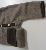 Cosilana Overall mit Kapuze, 60% Bio-Wolle(kbT) u. 40% Bio-Baumwoll-Fleece (kbA), braun melange